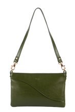 Load image into Gallery viewer, Kairi dark green cactus leather baguette bag