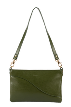 Load image into Gallery viewer, Kairi dark green cactus leather baguette bag
